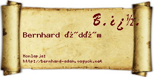Bernhard Ádám névjegykártya